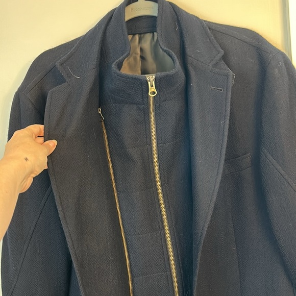 NWOT! Flynt Rizzo Mens Wool and cashmere Blend Sports Coat Hybrid Zipper Button - Picture 2 of 5